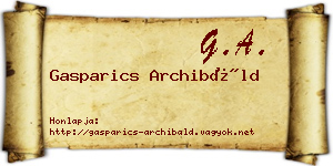 Gasparics Archibáld névjegykártya
